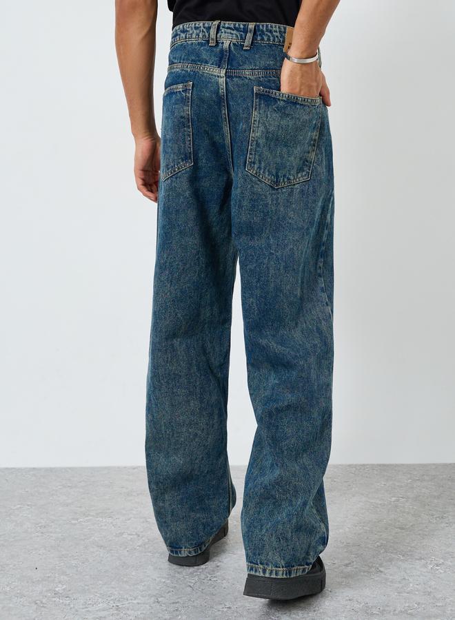 Styli Men Acid Wash Loose Fit Jeans - Image 3